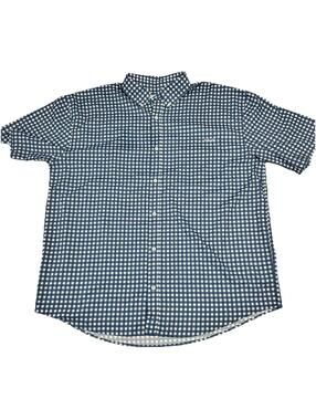 HUK Performance Fishing Shirt Men's XXL Blue & White Graph Check Pattern DadCore